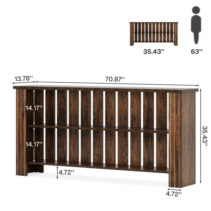 70.9" Extra Long Console Table, 3-Tier Sofa Table