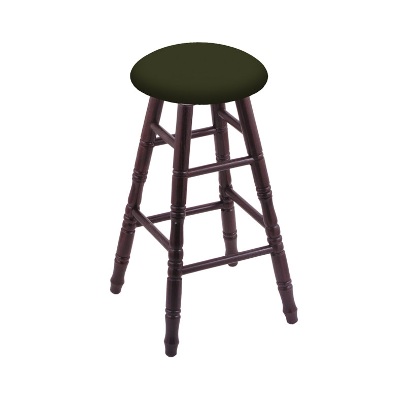 Swivel Upholsetered 36" Bar Stool, Dark Cherry Oak, Canter Pine, Extra Tall (36" Seat Height)