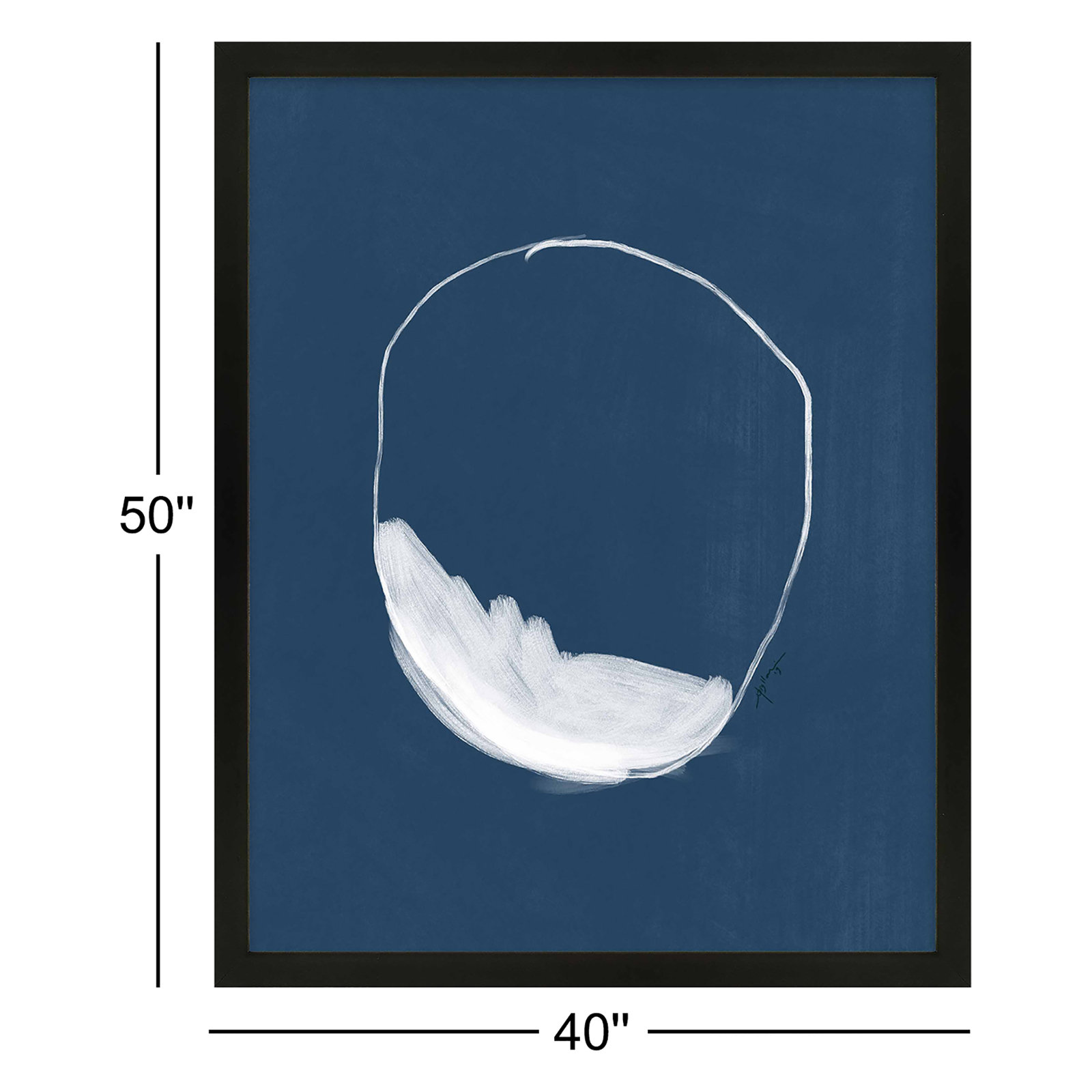 Abstract In Blue by Eleni Psyllaki For Paradissi Digital Art, Black Canvas, 50" H x 40" W