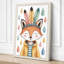 Crowned Fox Boho 1 Piece Wrapped Canvas Wall Art-661192687-661192693