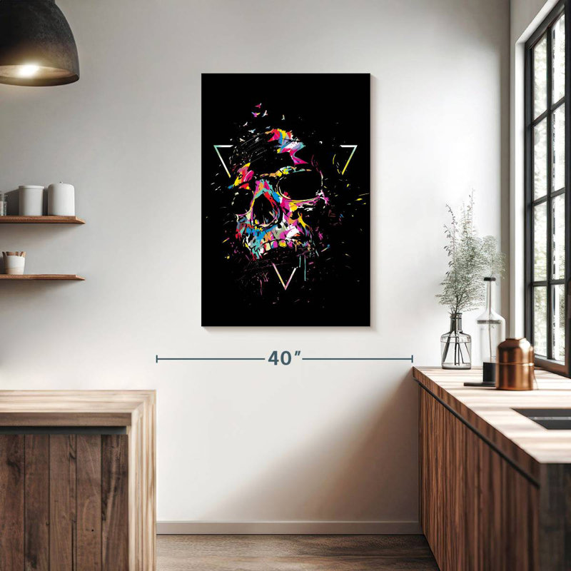 Crâne graphique Kerner, H 39 po x l 26 po