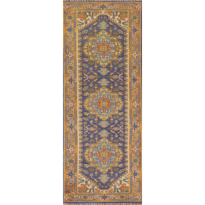 Tapis de couloir bleu 3x8