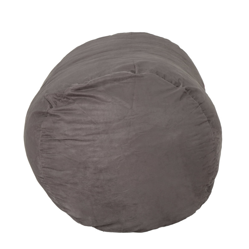 Michael Cylindrical Bean Bag, Gray, 26" H x 46" W x 34" D