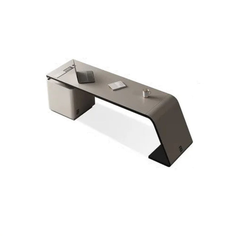 Clorinde L-Shaped Writing Desk, Grey, 75cm H x 140cm W x 70cm D