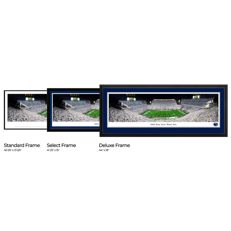 Penn State 2023 White Out Framed Panoramic Print on Paper