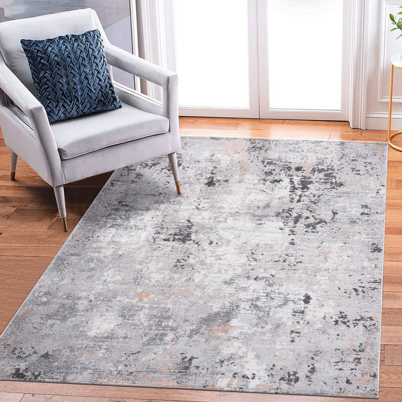 8X10 Abstract Area Rug In Grey Multi, - And Non-Shedding For Living Room Multi Rug, Stain , Ideal Dining Nursery