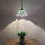 Luminaire suspendu Winiff Tiffany avec ampoules à DEL en verre coloré vert 12 "x P 12" x H 60 "-178749571