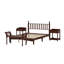 Ensemble de chambre à coucher de style rétro 4 pièces, grand lit plateforme avec tête de lit en forme de gourde, table de chevet et banc avec pieds tournés-1787215455-1795262455