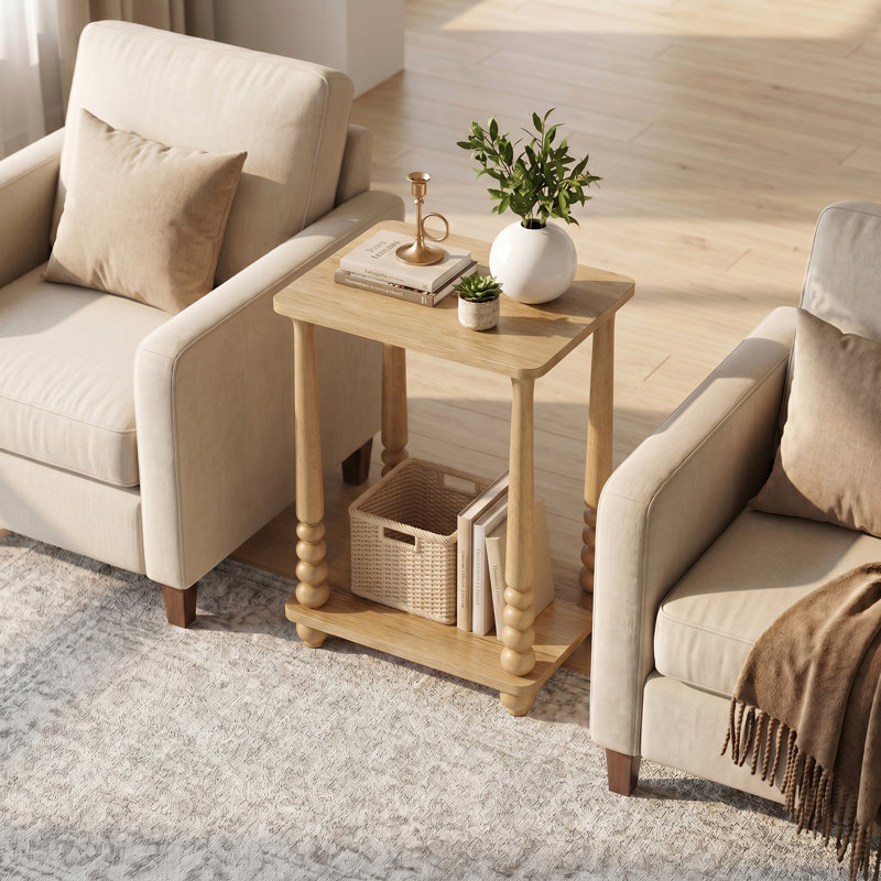 Rectangular End Table, Light Brown