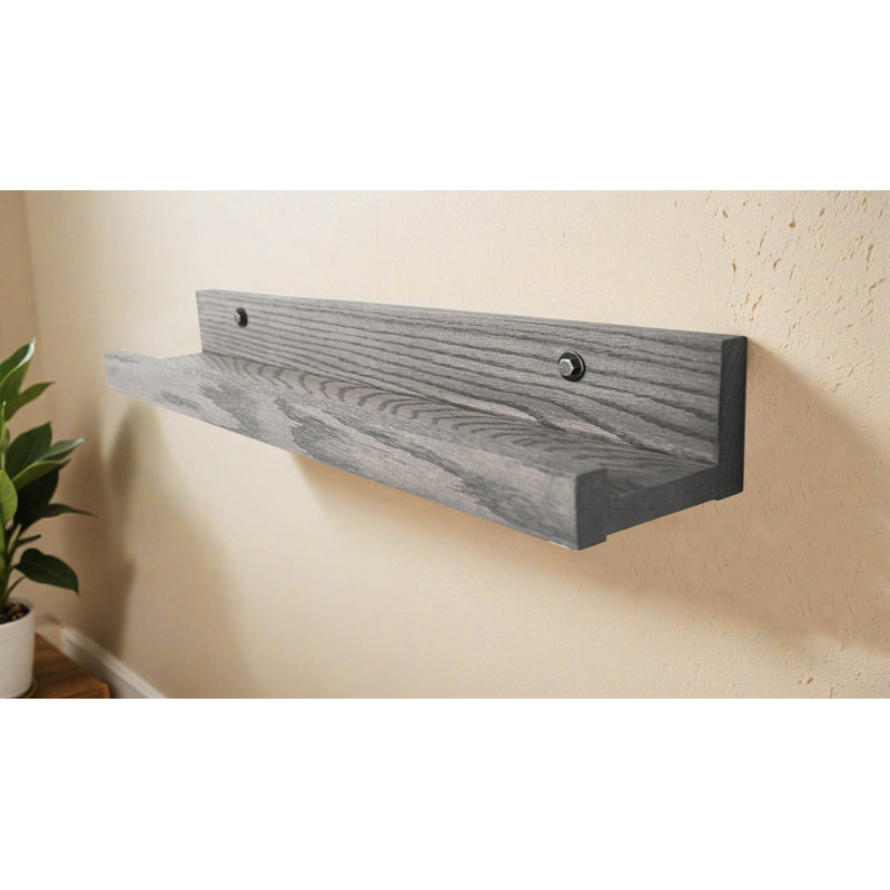 Rayne Small Solid Oak 3 Piece Lipped Shelves, 4.75" H x 15" W x 4" D