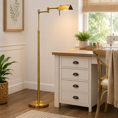 Dimmable LED Floor Lamp with Adjustable Swing Arms