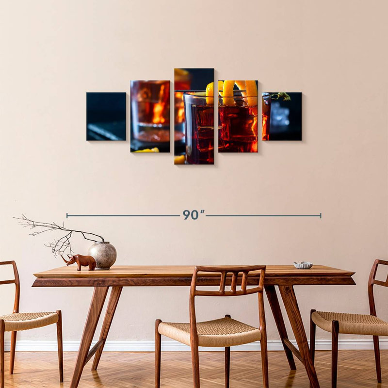 Cocktail Negroni, H 34 po x l 74 po