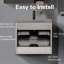 Meuble-lavabo moderne 24 po. Armoire grise avec cuve en quartz. Installation facile, lavabo élégant de 24 po. Et,