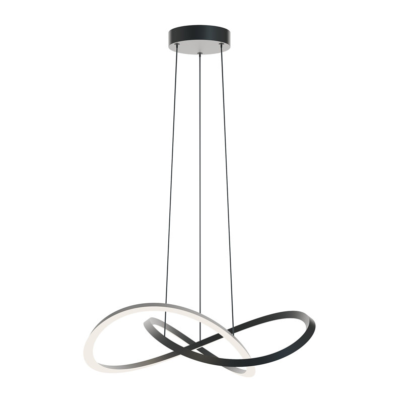 Luminaire suspendu Chalfont, H 5,75 po x l 23,63 po x P 23,63 po, Noir, noir, noir, noir