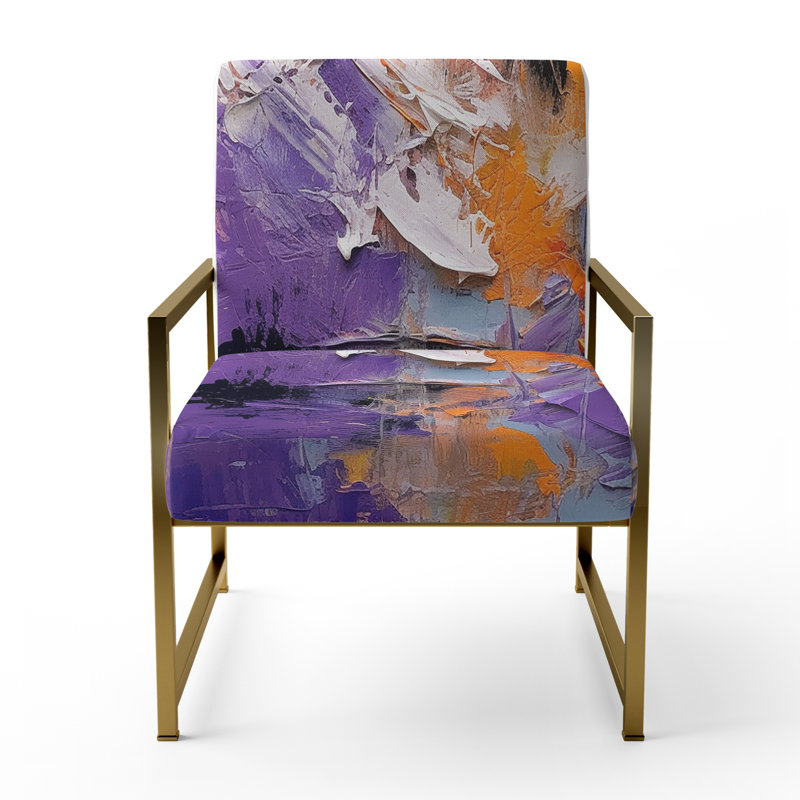 Evolving Movements Abstract Expressionism 25'' Wide Armchair, Gold