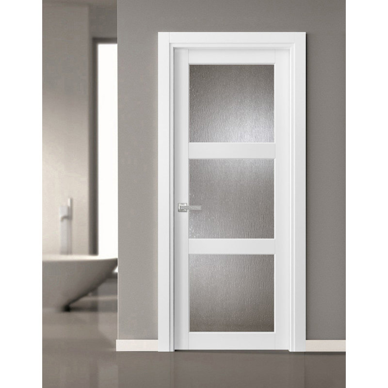 Porte standard en verre massif Lucia, 30 po x 80 po