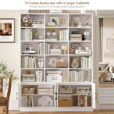 59.1" W 15-Cube Wood Bookcase