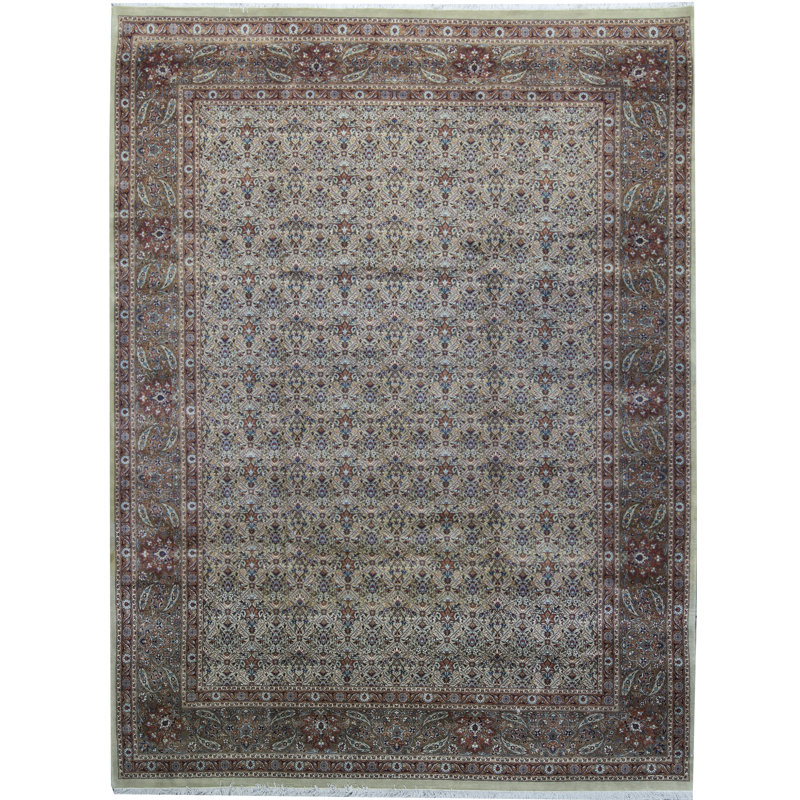 Tapis brun de haute qualité noué à la main