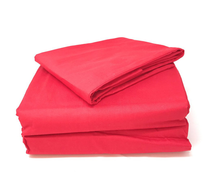 Tache 100% Cotton Jersey Knit Flat Sheet, Twin, Red