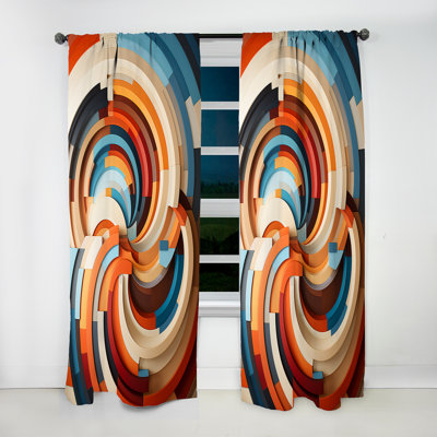 Mariscal - Abstract Geometric Room Darkening Curtain - 1 Panels