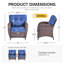 Ensemble de chaises d'extérieur à haut dossier en T avec coussin de 5 pouces Harbour Gymojoy-116937575