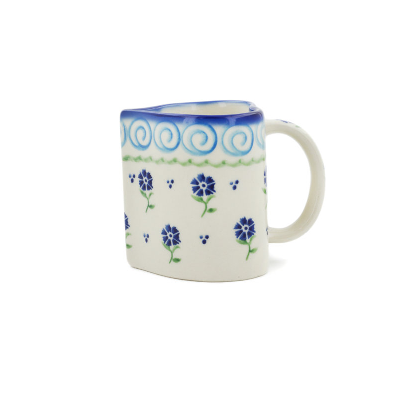 Tasse à café bouquet de fleurs poli, Tourbillons bleus