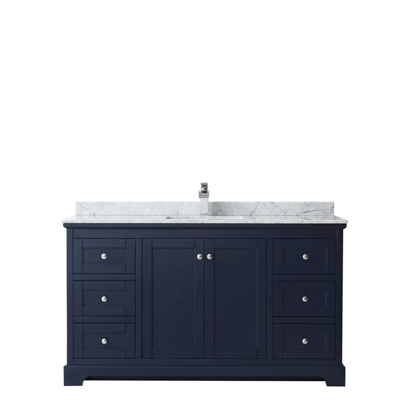 Ensemble de meuble-lavabo simple 60 po Avery, Blanc, Noir mat