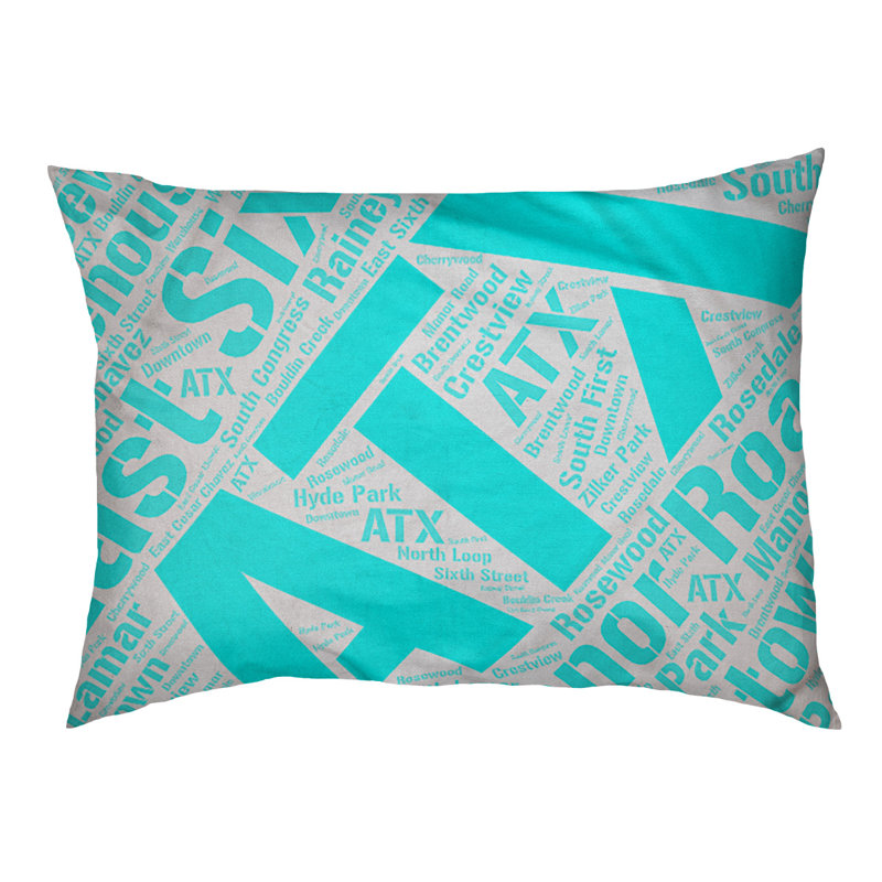 Coussin de chien « districts », Grand (l 40 po x P 30 po x H 14 po), Cyan, Austin