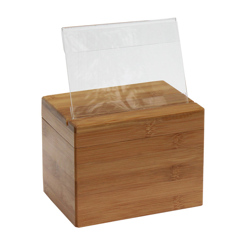 Boîte à recettes en bois massif