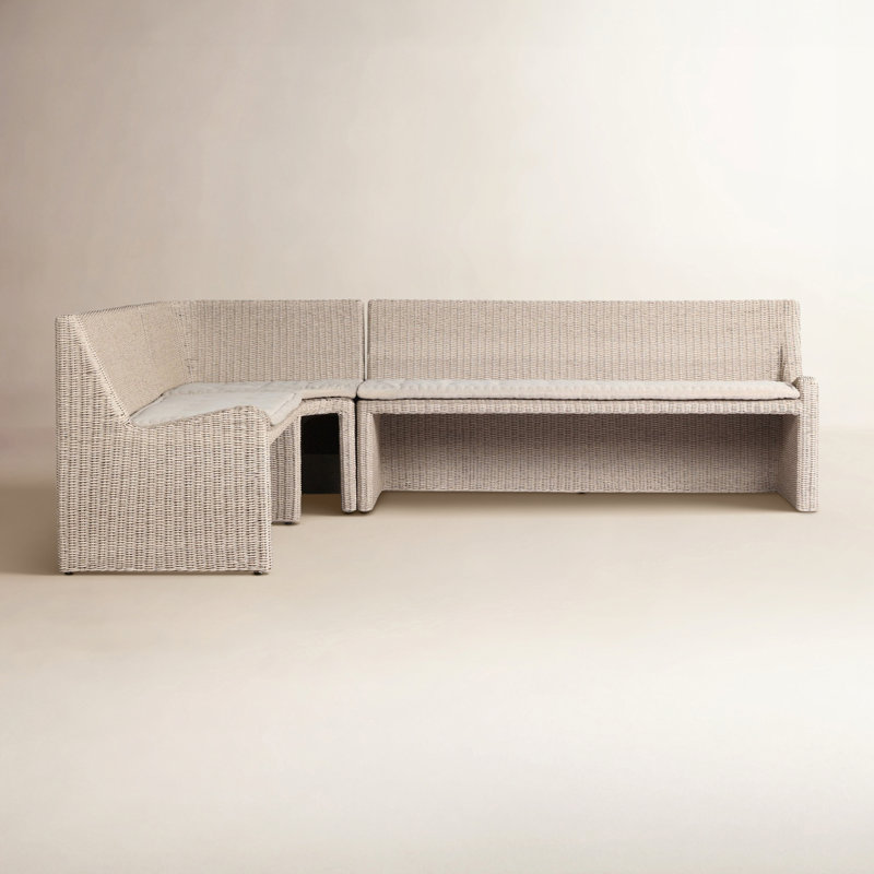 Senna Outdoor L-Shape Dining Banquette, Left Hand Facing
