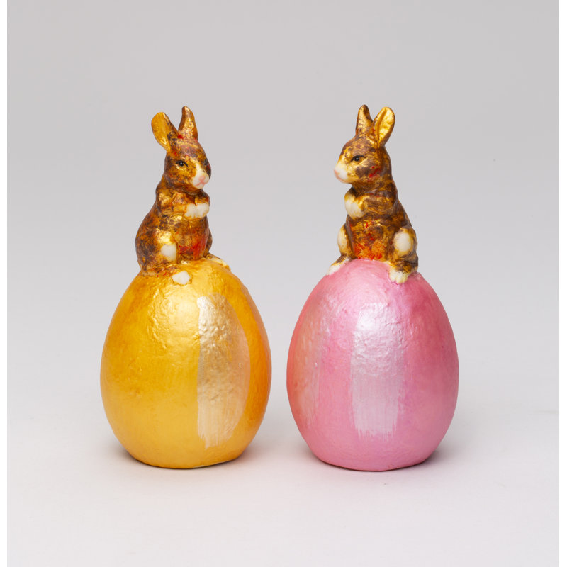 Rabbit Sitting on Egg Salt and Pepper Sharker Set