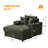 40" Oversized Corduroy Lounge Chair and Ottoman Set with Cup Holders and USB-450837228