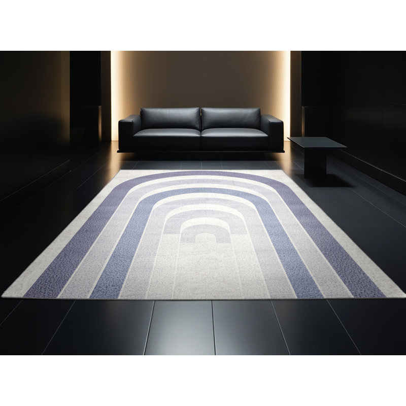 Soft Plush Ferrier Easter Modern & Contemporary Abstract Area Rug in Gray – Gray Binding, 7x10