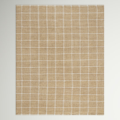 Tapis naturel en jute / sisal à carreaux Frida