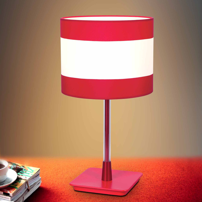 Lampe de table rouge, H 22,4 po x l 11,81 po x P 11,81 po