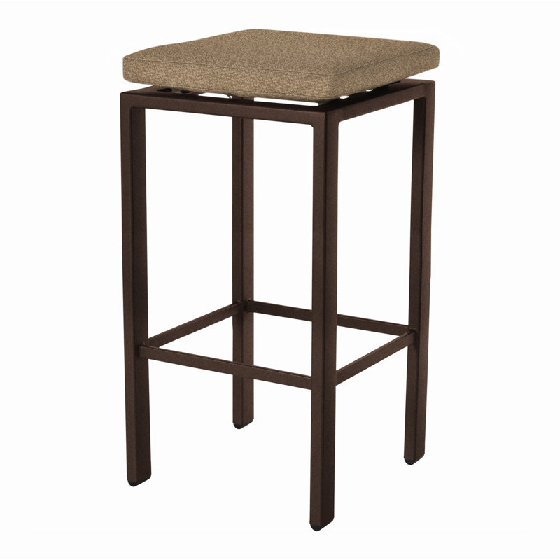 Aris Outdoor Bar Stool, Flagship Stone Sunbrella®, Copper Creek, 31.25"