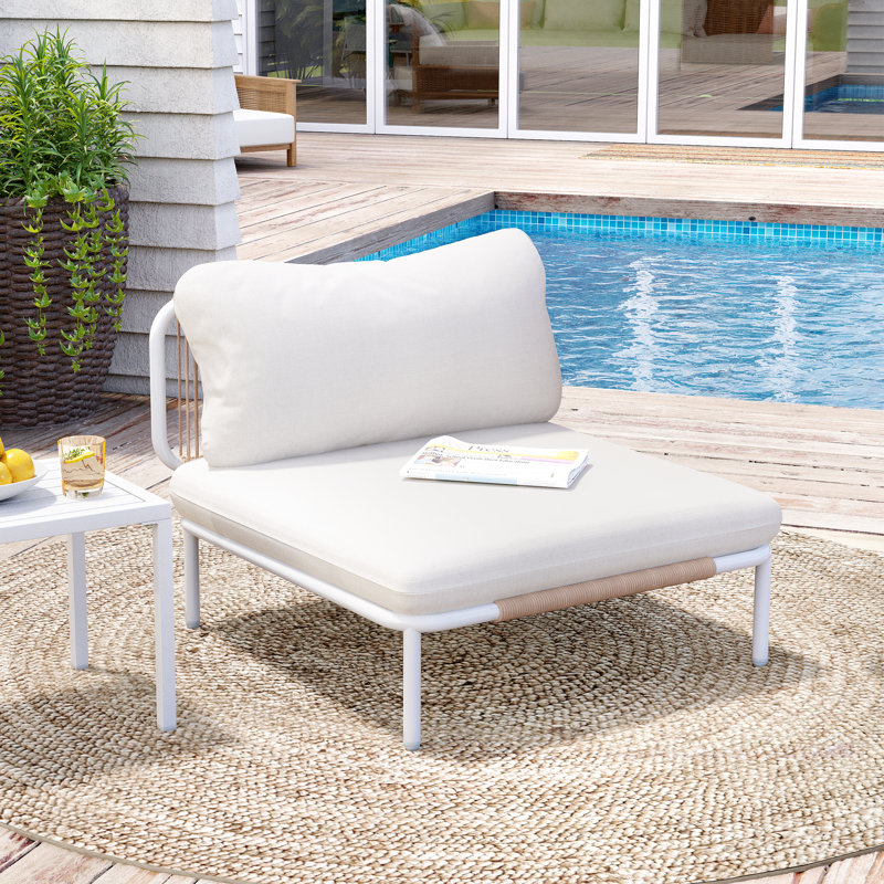Ensemble modulaire de patio extérieur en aluminium 94,5 po (ensemble de 4), Beige, 4