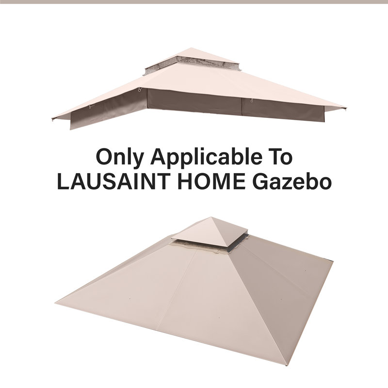 Auvent 1 pièce pour pavillon de jardin Home Isle, Beige, H 27,6 po x l 156 po x P 120 po