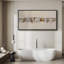 "Animals Row Of Birds On Perch", reproduction d'art sur toile-111664933-96074519