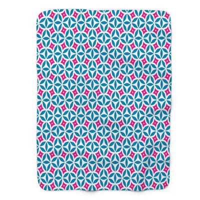Blue Shapes - 1 Piece Premium Sherpa Blanket