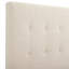 Grand lit plateforme tapissier capitonné beige, cadre de lit
