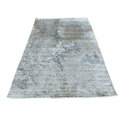 Tapis oriental moderne gris noué à la main 6 pi 2 po x 9 pi 1 po avec soie 3F2EC3FC3DB84528B42A3DBE7CED5E3E