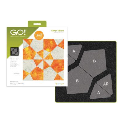 AccuQuilt GO! Turkey Giblets 12" Finished Block On Board Fabric Cutting Die for Quilting Projects