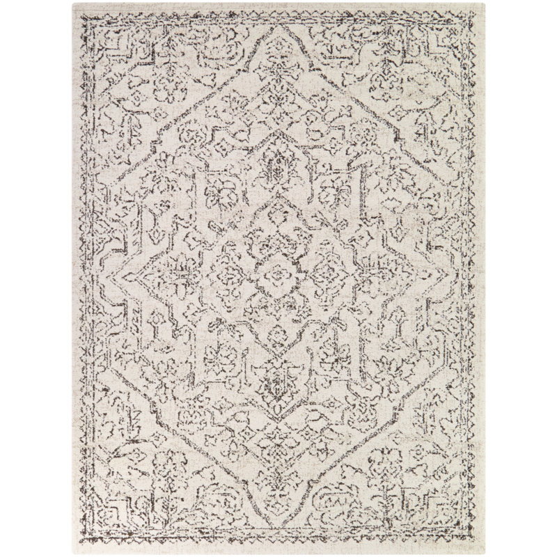 Barrymore Cream Oriental Medallion Area Rug, Rectangle 7'10.5" x 10'0.1"