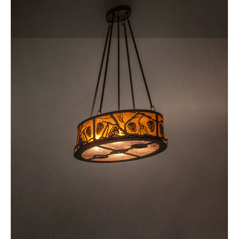 26" Long Pinecone Oblong Inverted Pendant