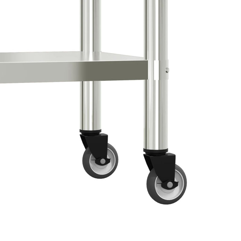 Tables de travail en acier inoxydable L 43,3 po x H 47,2 po VidaXL, H 47,2 po x L 43,3 po x l 11,8 po
