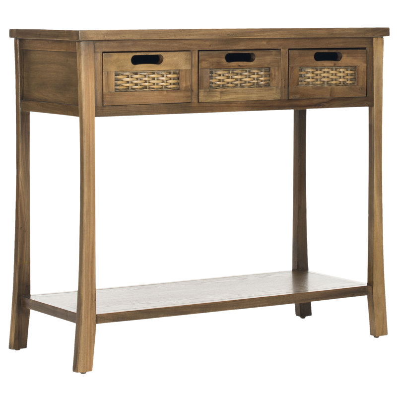 Maura 219.35cm Solid Wood Console Table, Oak