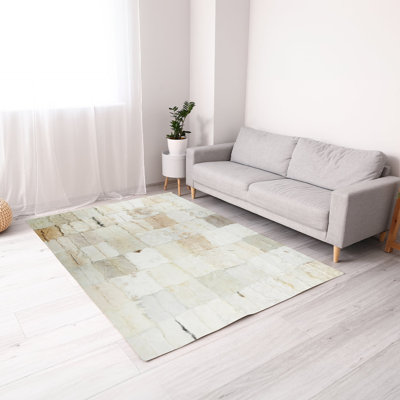 White Beige Patchwork Plush Rug   Soft Handmade Shaggy Carpet, Large Cozy Area Rug For Living Room, Bedroom Or Custom Size Home Decor_4 X 6 Ft