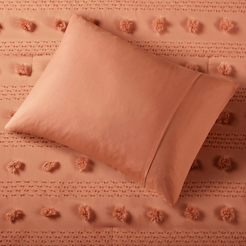 Édredon simple / simple TG - couleur rouille et traitement en microfibre douce
