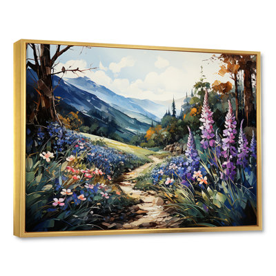 «Blue Bonnets Mountain Landscape» sur toile